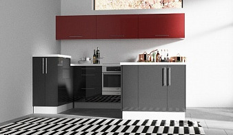 Кухня Кассиопея-5 BMS красного цвета