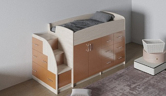 Кровать-чердак Дюймовочка 15 BMS для мальчика