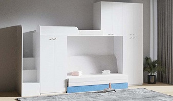 Кровать-чердак с диваном Мармелад 19 BMS со шкафом