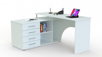 Письменный угловой стол с ящиками КСТ-109Л BMS из ЛДСП