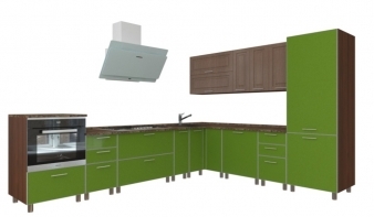 Кухня Loft №2 BMS зеленого цвета
