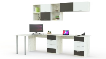 Угловой письменный стол для двоих Виктория 20 BMS