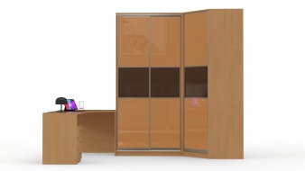 Угловой шкаф со столом Сансет-1 BMS в детскую