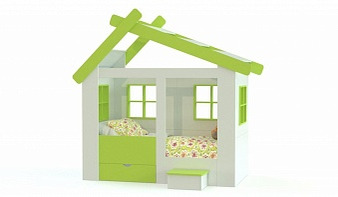 Зеленая Кровать-домик Мартис 12.6 BMS