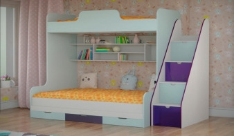 Детская двухъярусная кровать ДМ-166 BMS для детской спальни