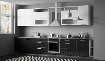 Кухня Черно-белый металлик №1 BMS минимализм