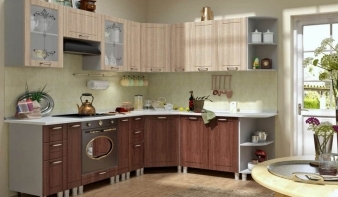 Кухня Кантри угловая 4,7 BMS коричневого цвета