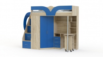 Детская кровать Мерабел со столом и ящиками BMS для детской спальни