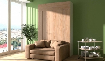 Вертикальная Шкаф-кровать с диваном Премьера 1 BMS