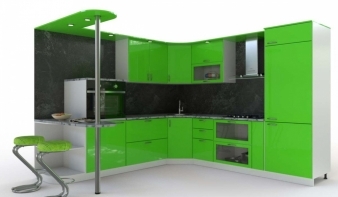 Кухня Ксандра 1 BMS зеленого цвета
