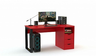 Геймерский стол Джаз-7 BMS красного цвета