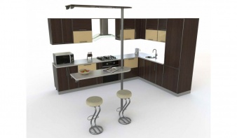 Кухня угловая Рори-1 BMS коричневого цвета