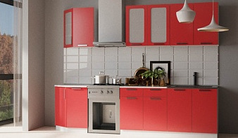 Кухня Трапеза Классика 23 BMS красного цвета
