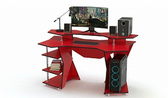Геймерский стол Таун 8 BMS красного цвета