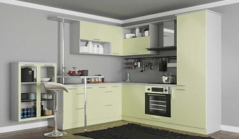 Угловая кухня Даная 2 МДФ BMS зеленого цвета