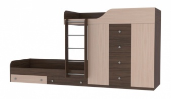 Двухъярусная кровать со шкафом Астра-6 BMS с лестницей