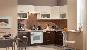 Кухня Виктория-М угловая BMS коричневого цвета
