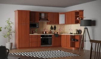 Кухня КХ-253 серия Хай-тек BMS коричневого цвета