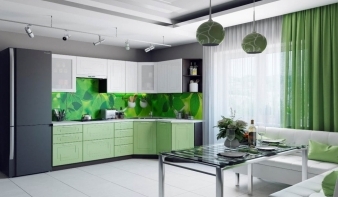 Кухня Вега-02 BMS зеленого цвета