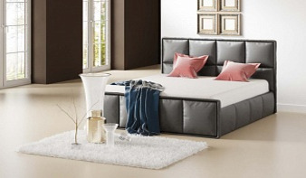 Кожаная кровать BMS 160x190 см