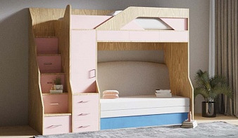 Детская Кровать-чердак с диваном Пиано 1 с рабочей зоной