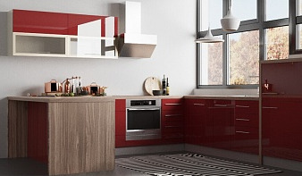 Кухня Митти-1 BMS красного цвета