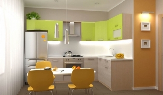 Кухня Киви-2 BMS зеленого цвета