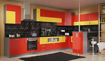 Кухня Инна-2 BMS красного цвета