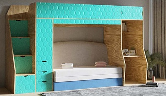 Детская Кровать-чердак с диваном Фелиция 2 с рабочей зоной