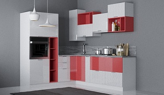 Кухня Рубис BMS красного цвета
