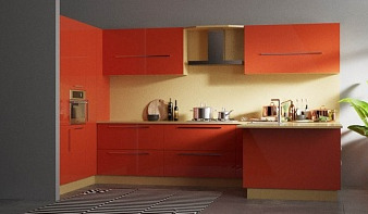 Кухня Оранж BMS красного цвета