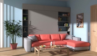 Шкаф-кровать с диваном Ирис BMS