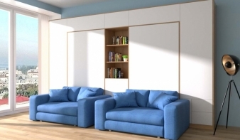 Вертикальная Шкаф-кровать с диваном Рубин Дуо BMS