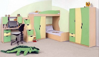 Зеленая Детская спальня Саванна BMS