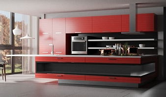 Кухня Стайл-12 BMS красного цвета