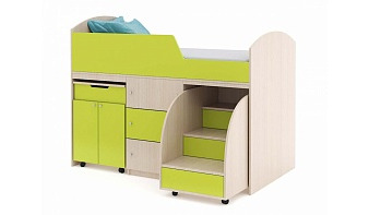 Зеленая Детская кровать-чердак Бланш BMS