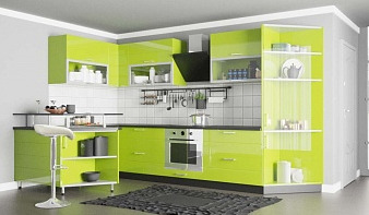 Кухня Шалле-3 BMS зеленого цвета