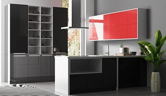 Кухня Милано-6 BMS красного цвета