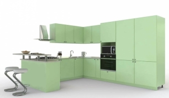 Кухня Флавор-1 BMS зеленого цвета