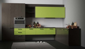 Подвесная кухня №02 BMS зеленого цвета