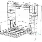 Чертеж Шкаф-кровать с диваном Гранди BMS