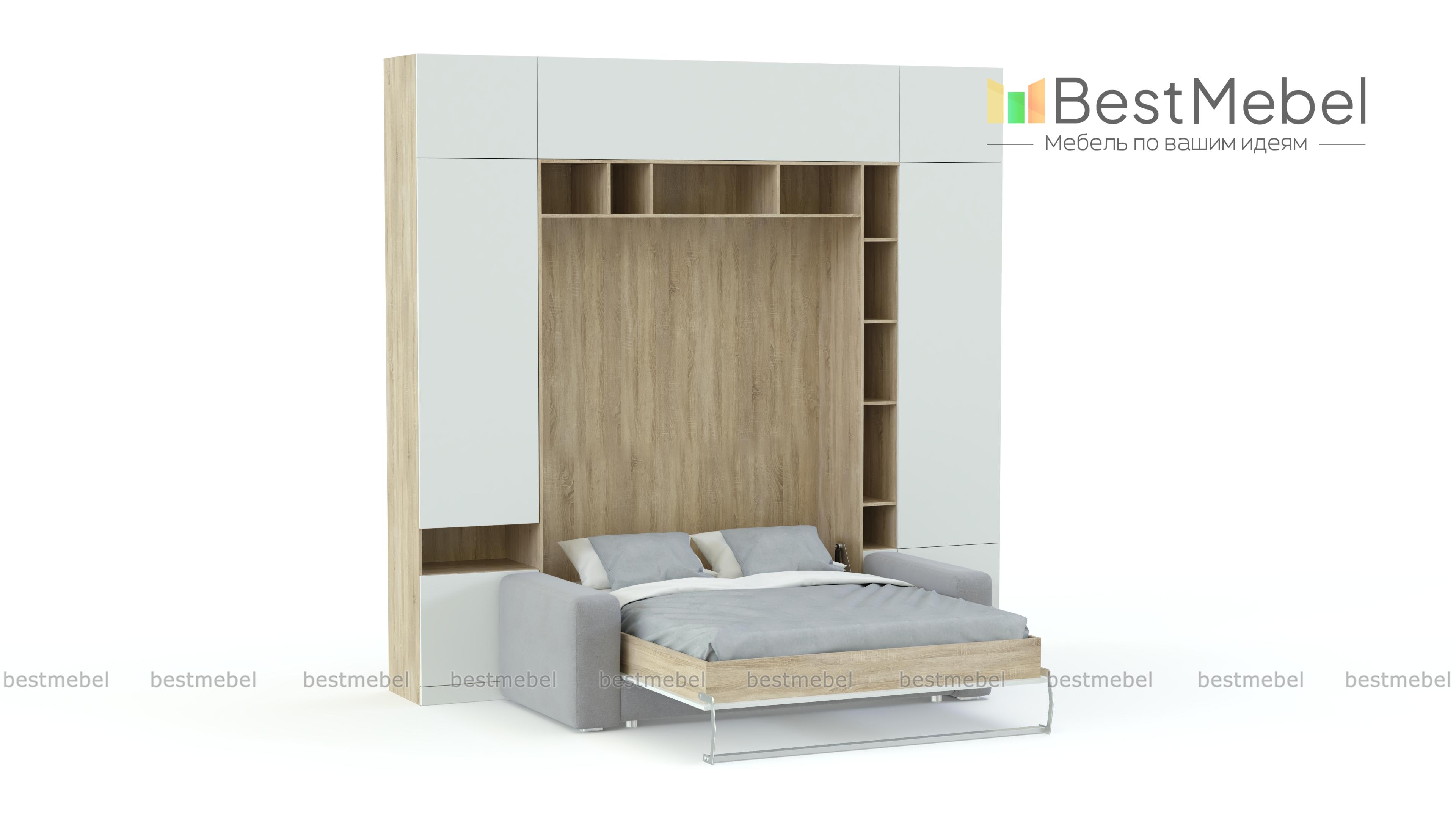 Шкаф-кровать с диваном Тида 06 BMS - Фото