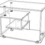 Чертеж Журнальный стол 05 на колесиках BMS