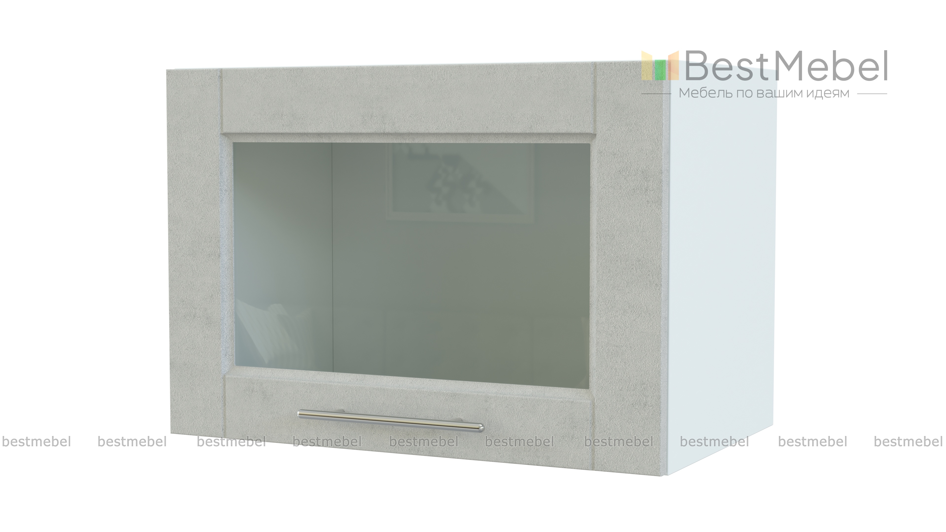 Шкаф верхний горизонтальный остекленный Сканди BMS