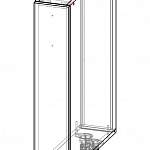 Чертеж Шкаф нижний бутылочница Европа BMS
