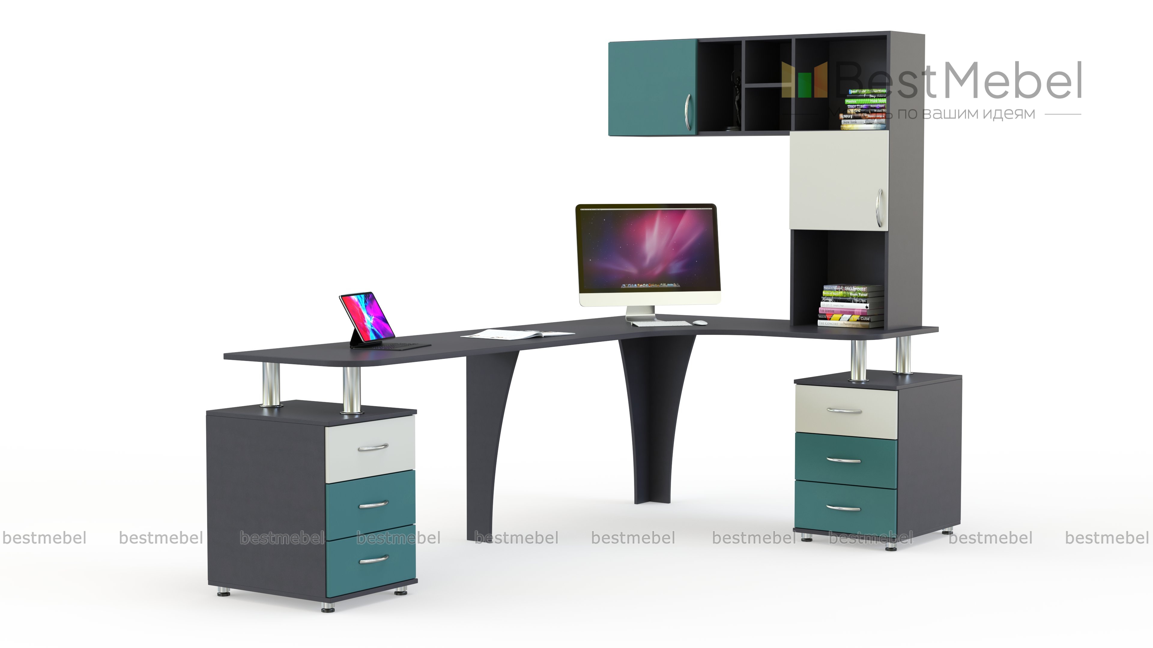 Письменный стол для двоих Пилот 62 BMS