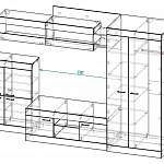 Чертеж Гостиная мебель Веста BMS