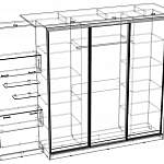 Чертеж Шкаф купе углом BMS