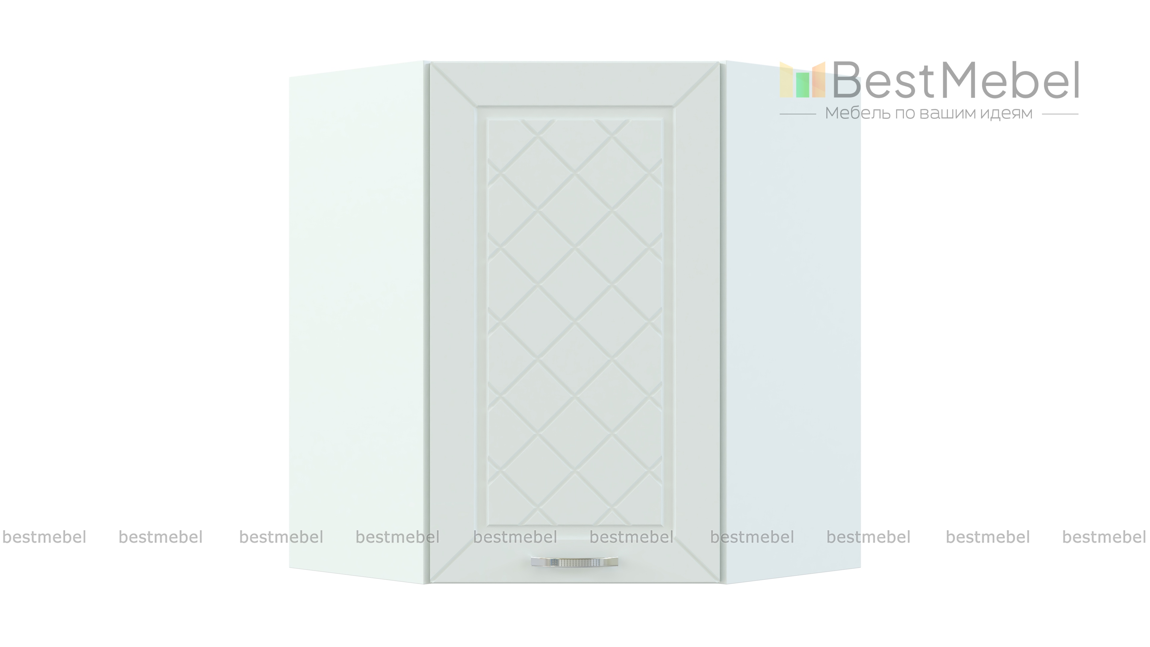 Шкаф верхний угловой 1 дверь Агава BMS