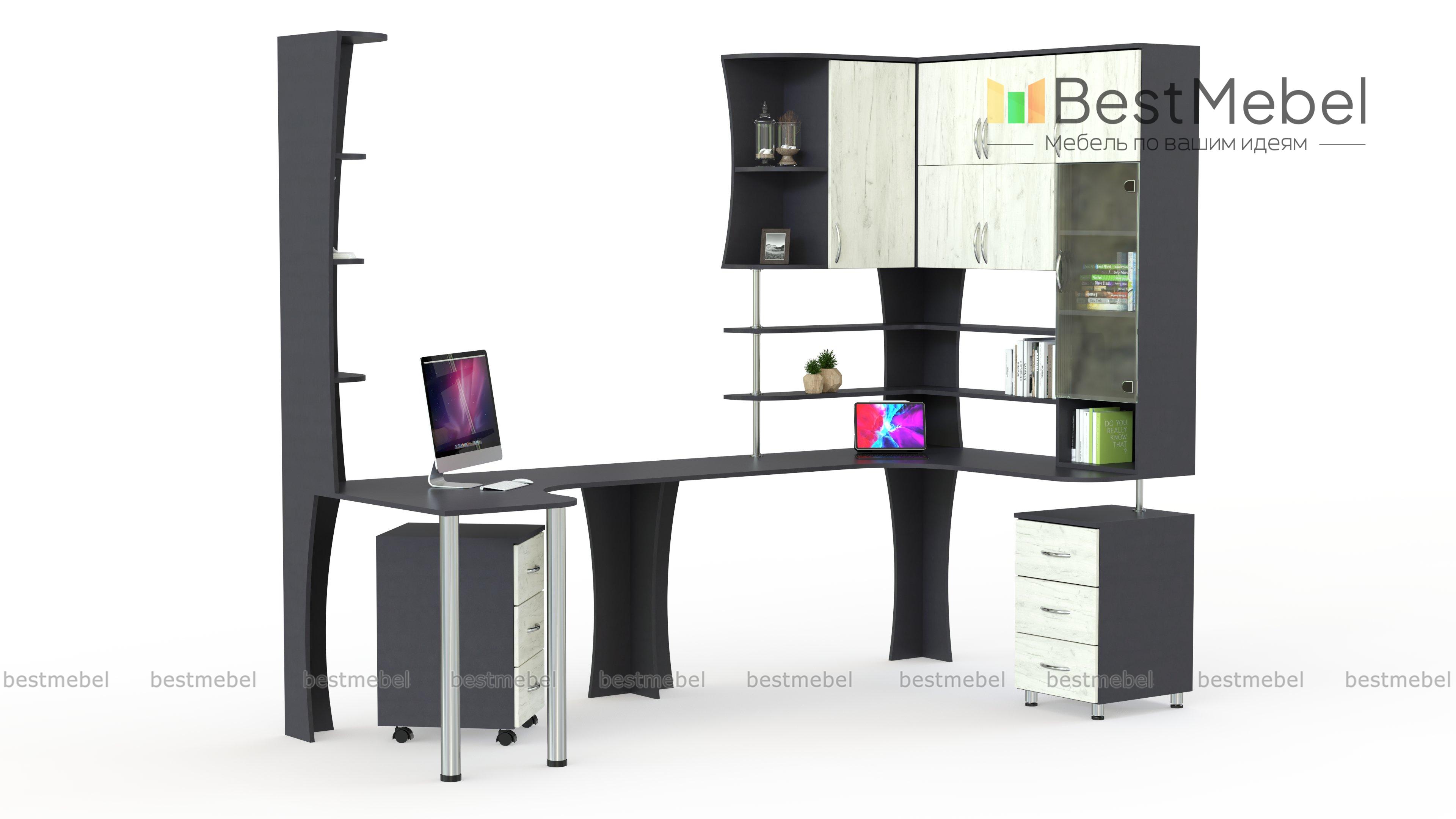 Угловой письменный стол для двоих Фреско 42 BMS - Фото